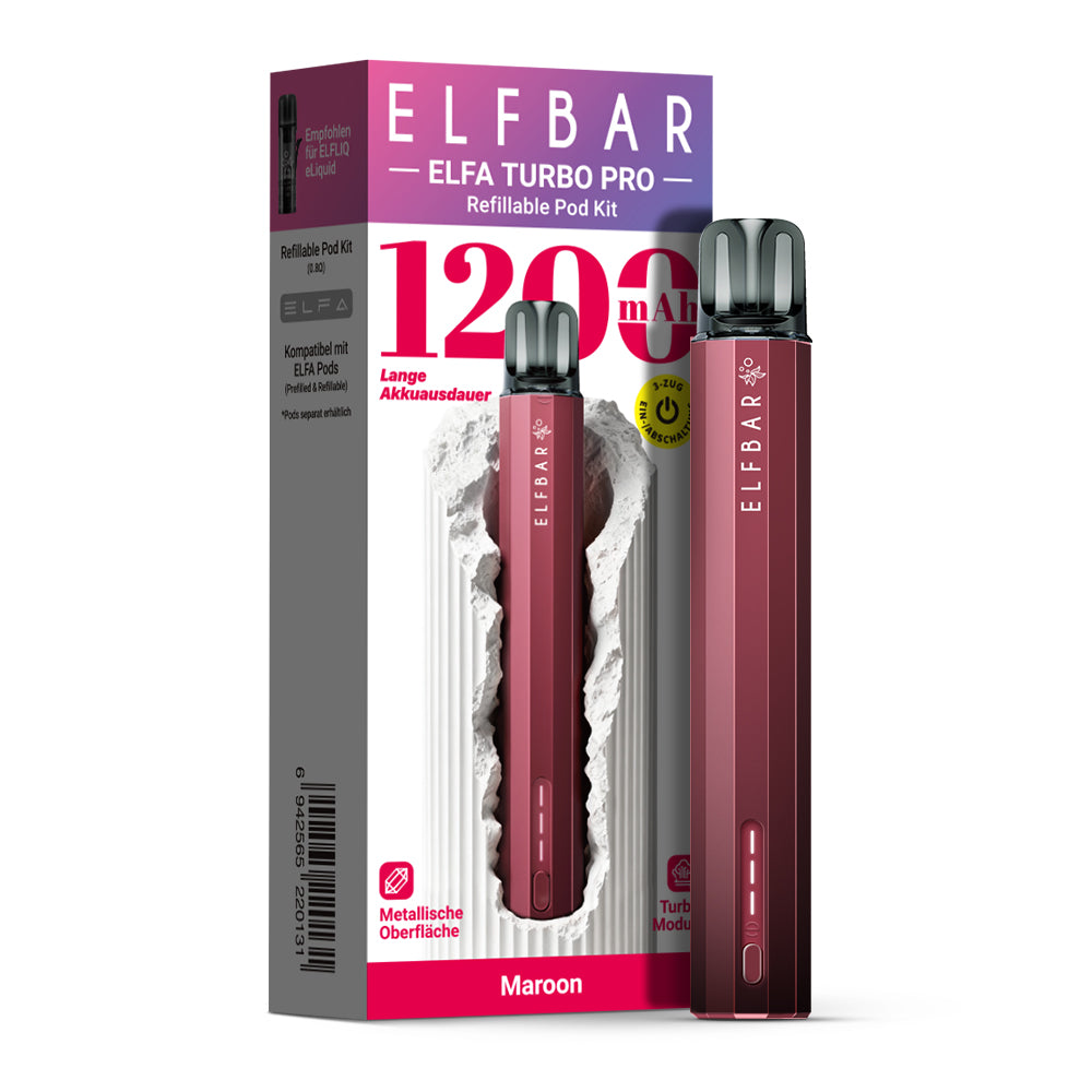 elfbar-elfa-turbo-pro-kit-maroon-pod-kit-mit-1200-mah image 2