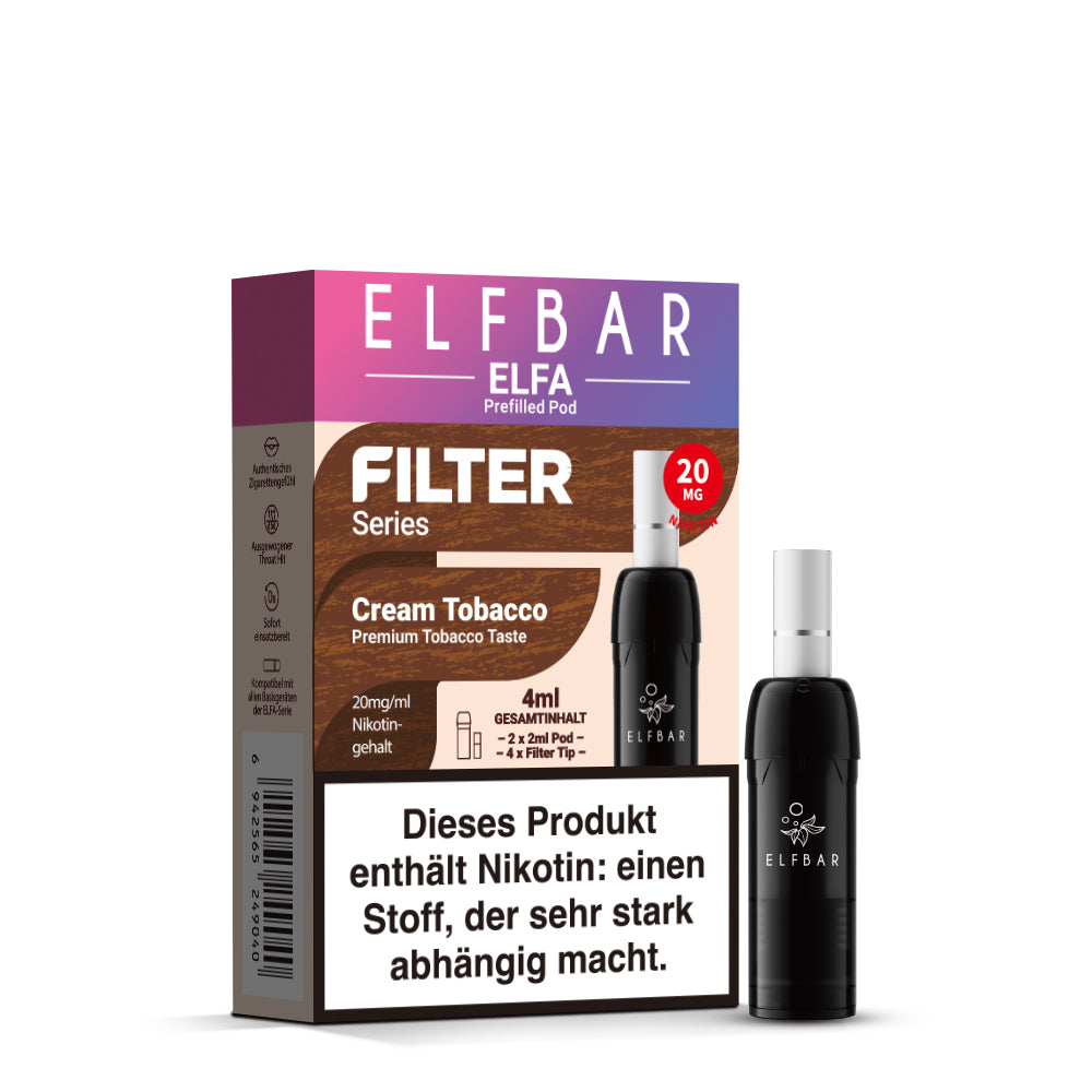 elfbar-elfa-filter-pod-cream-tobacco-20-mg-ml-2x-2-ml-mit-filter-tip image 2