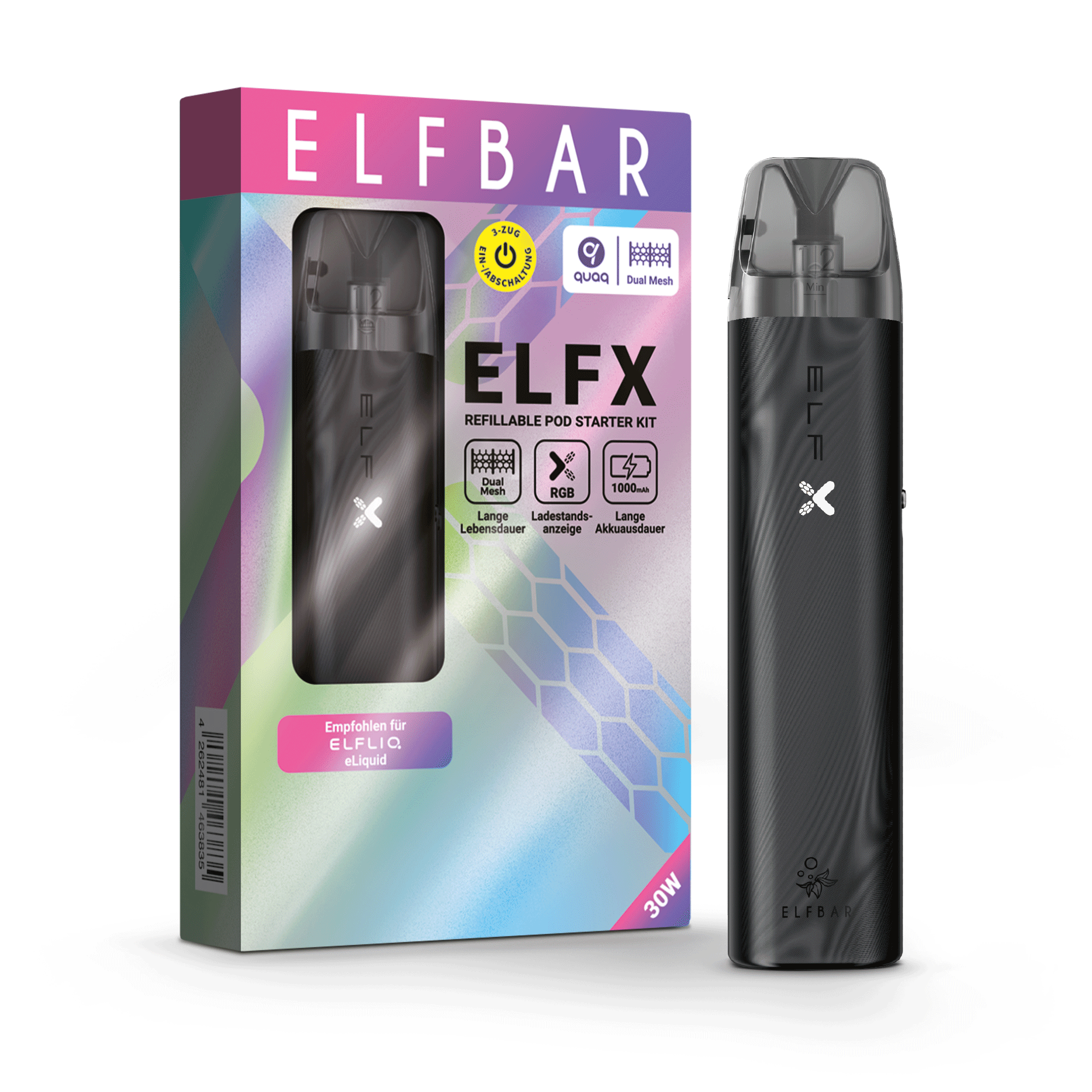 elfbar-elfx-kit-black-mit-nachf-llbaren-pods image 2
