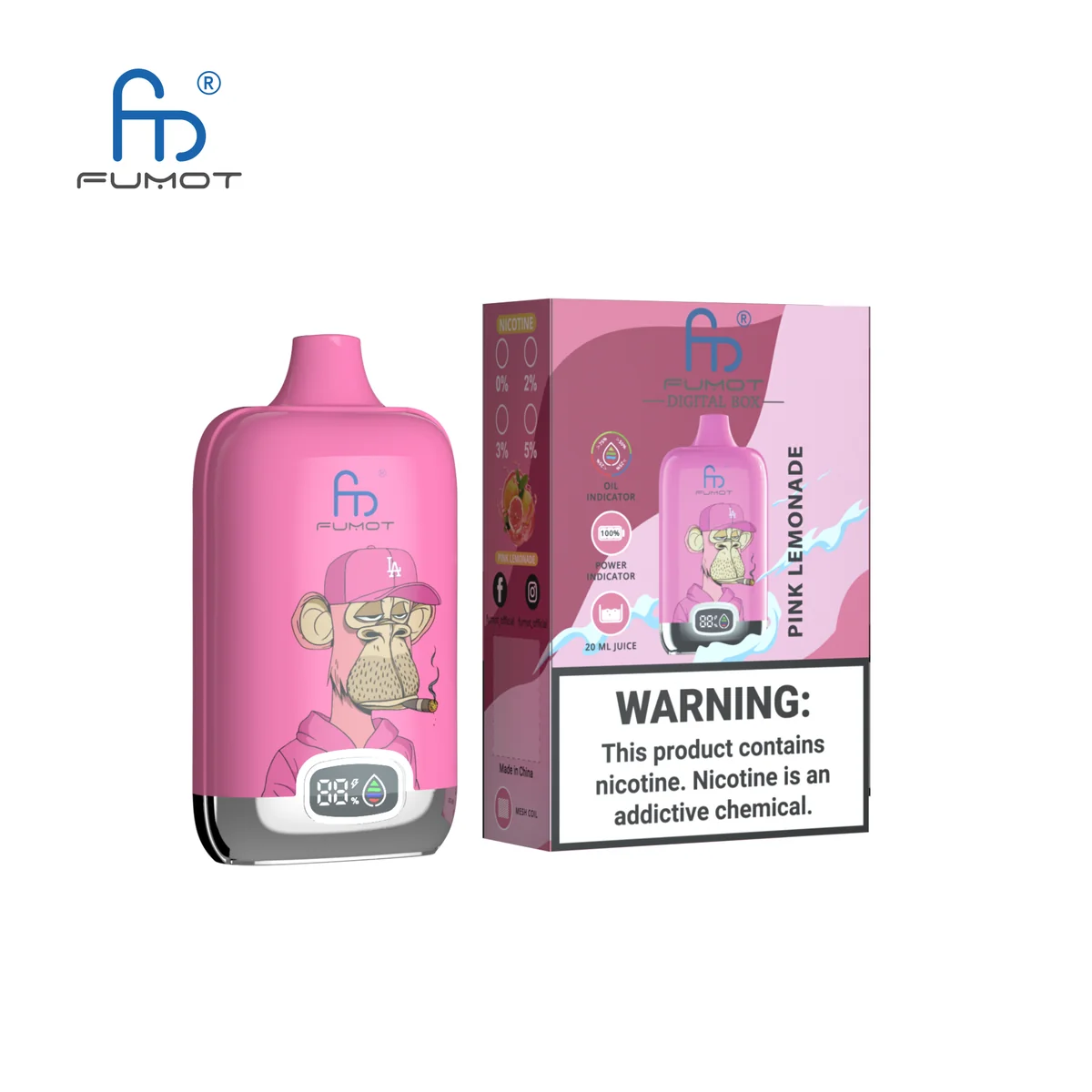 fumot-digital-box-12000-einweg-vape-pink-lemonade-12-000-puffs-20-ml image 2