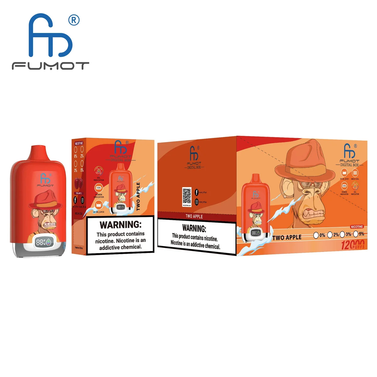 fumot-digital-box-12000-einweg-vape-two-apple image 3