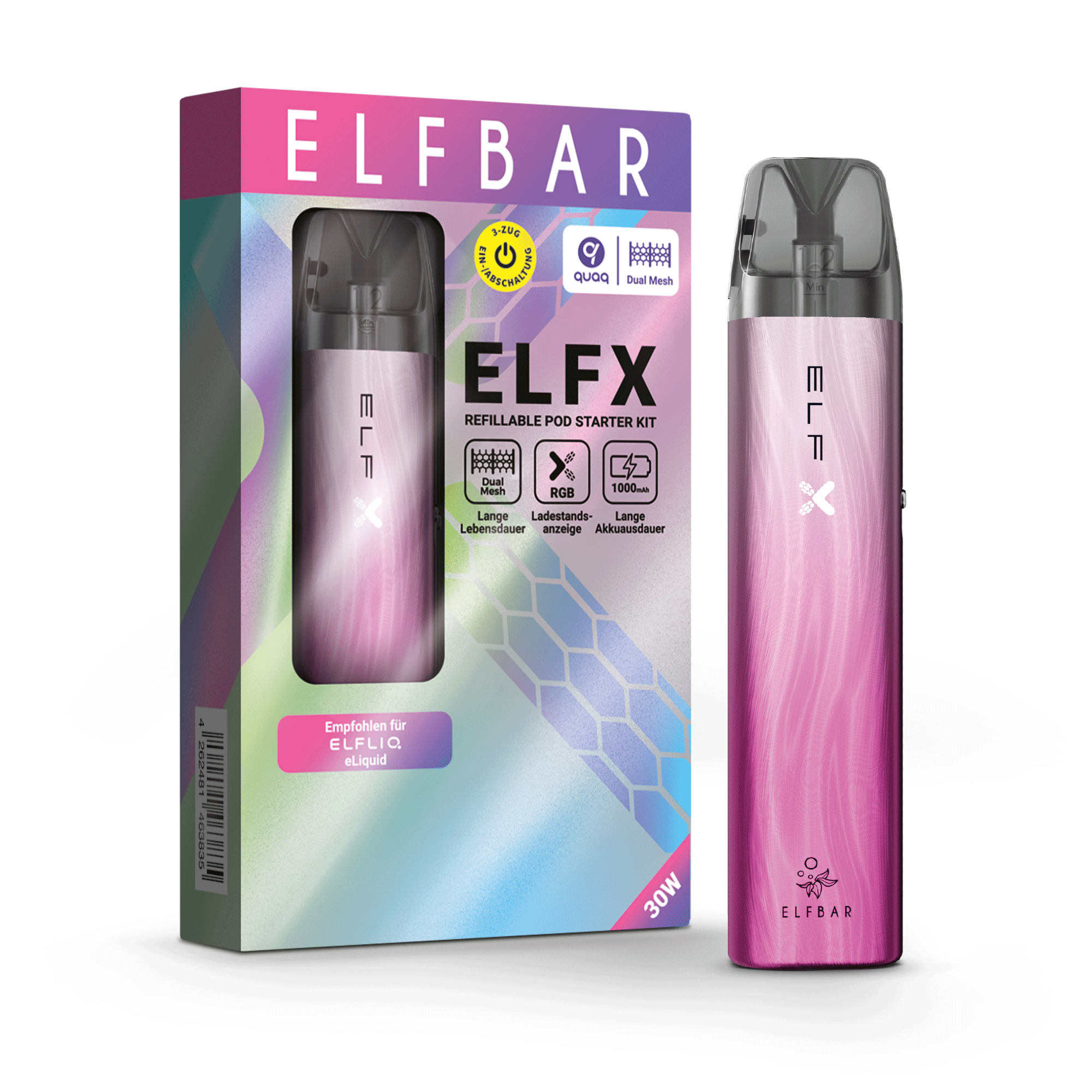 elfbar-elfx-kit-silver-pink-nachf-llbares-pod-system image 2