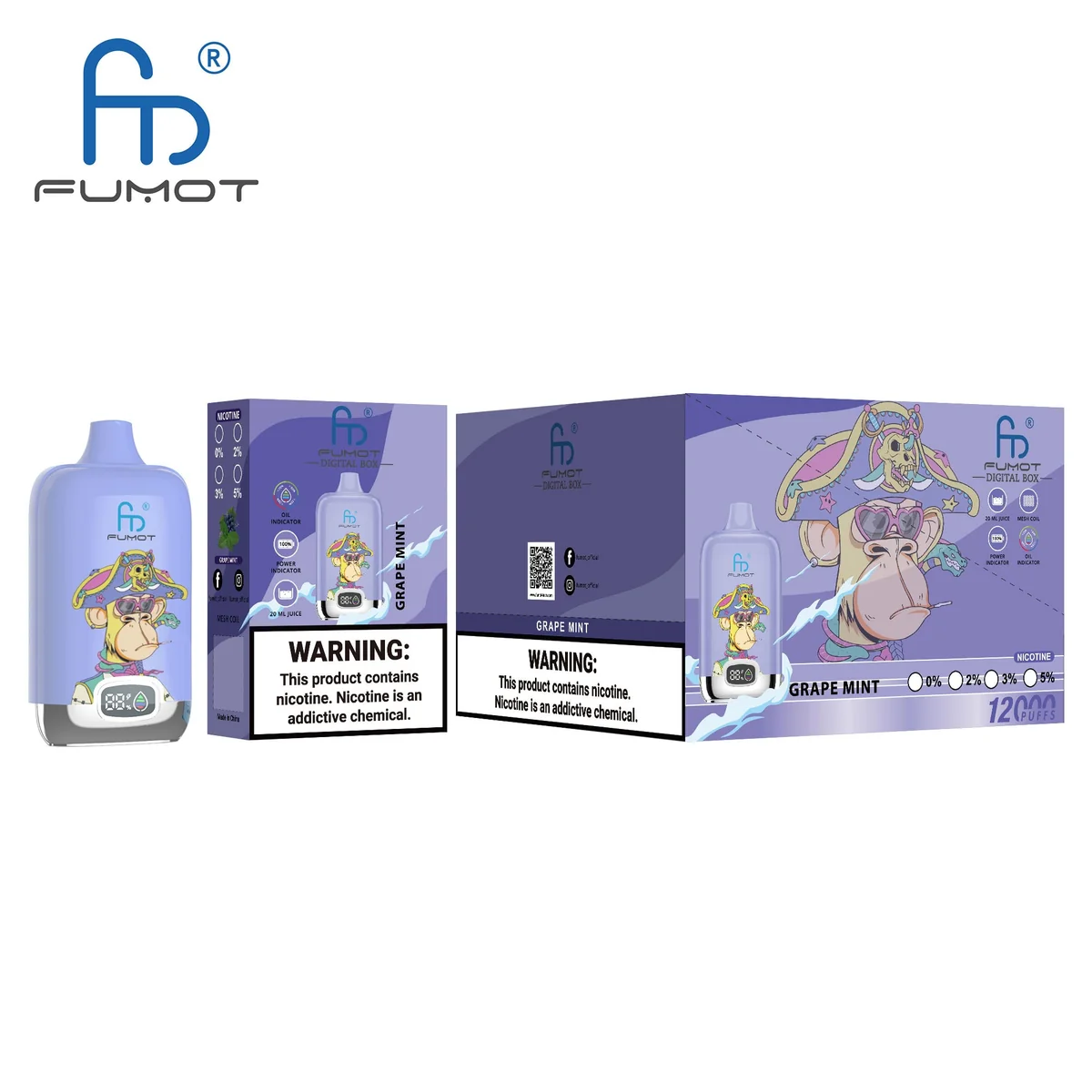 fumot-digital-box-12000-einweg-e-zigarette-grape-mint image 3