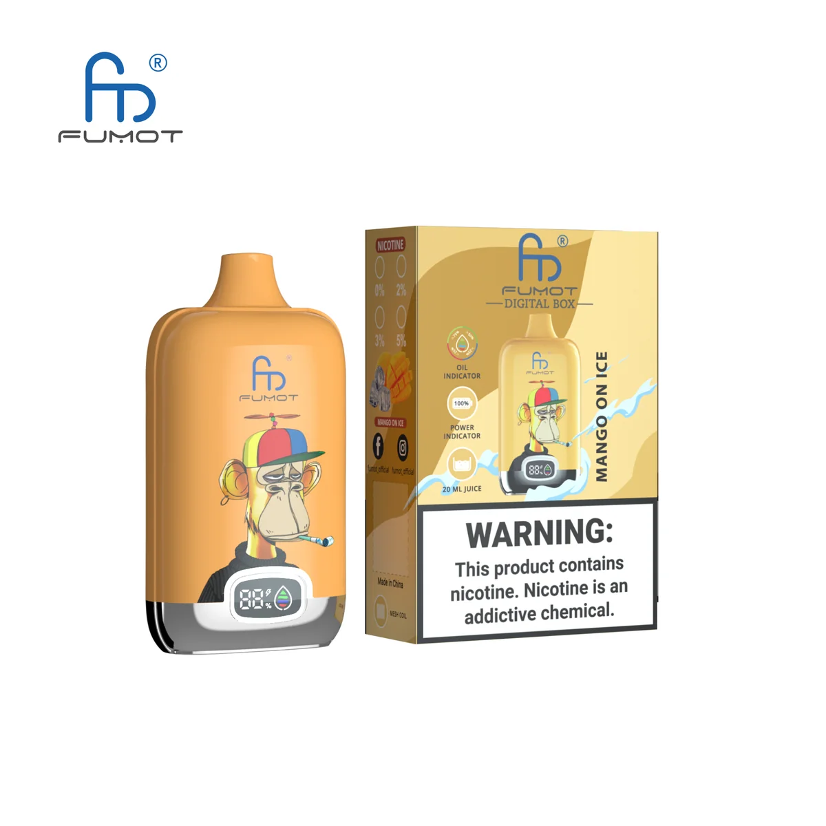 fumot-digital-box-12000-einweg-vape-mango-on-ice image 2
