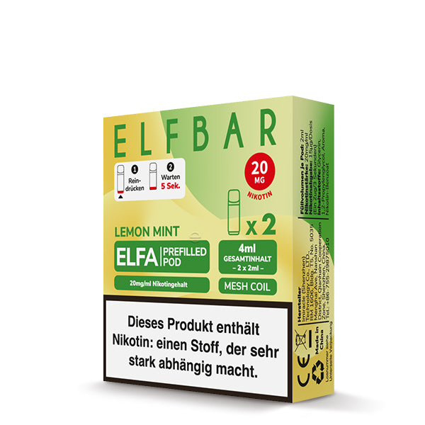 elfa-prefilled-pod-lemon-mint-20-mg-ml-2x-2-ml image 2