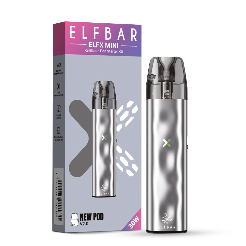 elfbar-elfx-mini-kit-silver-pod-kit-1000-mah-30w image 2