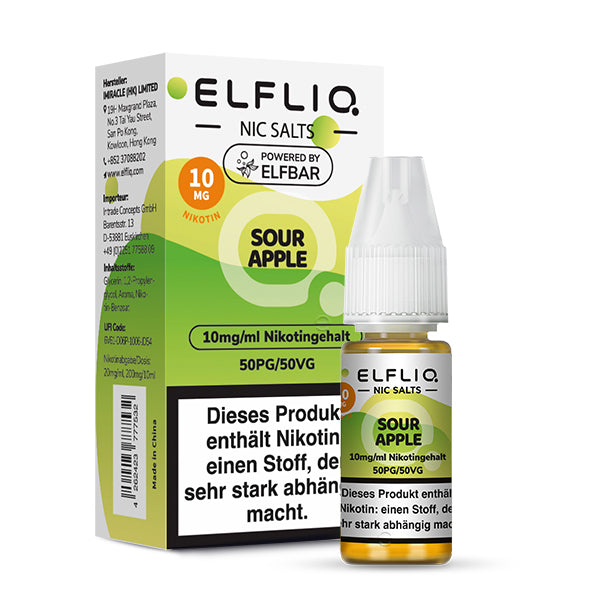 elfliq-sour-apple-nikotinsalz-liquid-10ml-saurer-apfel image 2