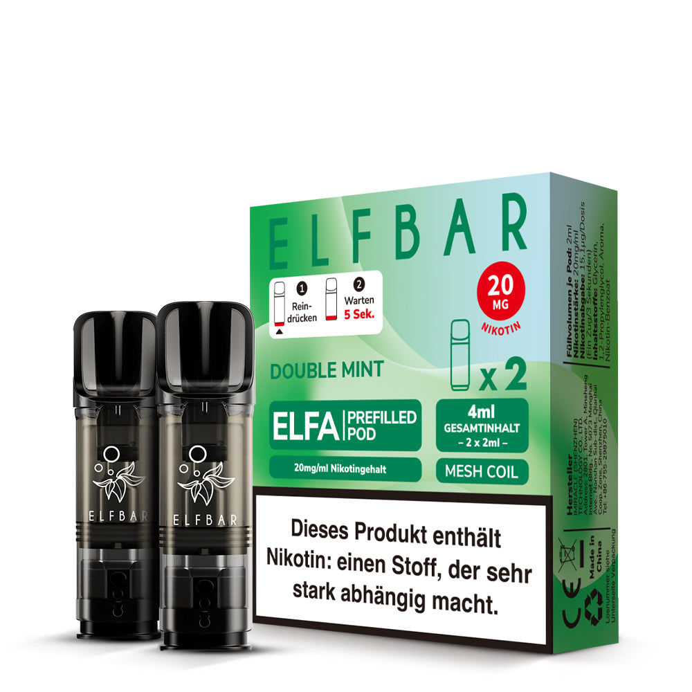 elfbar-elfa-prefilled-pod-double-mint-20-mg-ml-2x-2-ml image 2