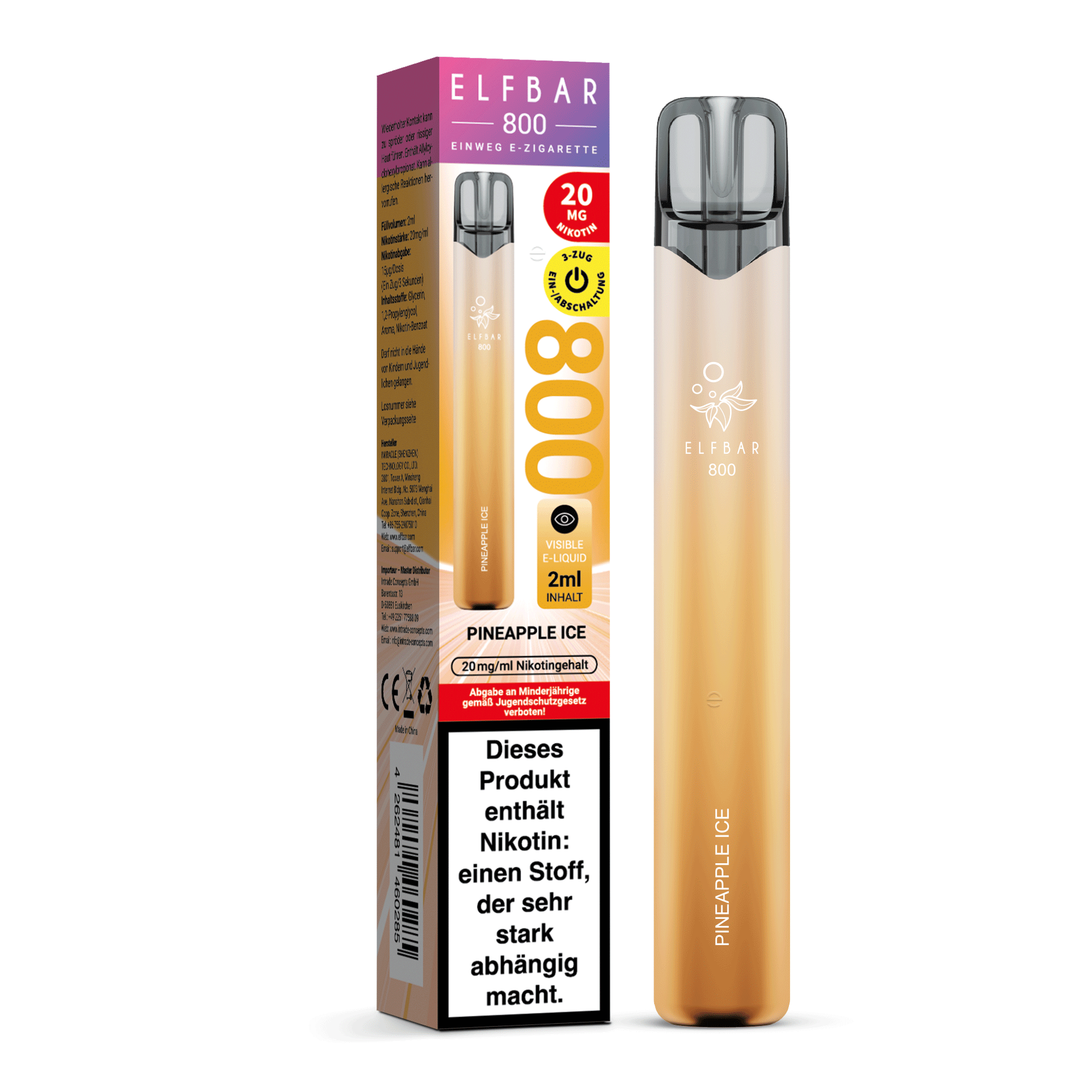elfbar-800-pineapple-ice-einweg-e-zigarette-20mg image 2