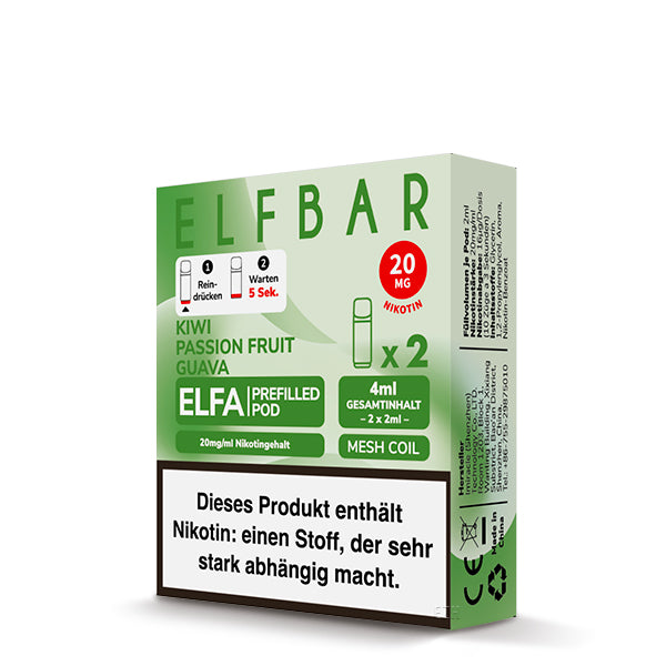 elfbar-elfa-prefilled-pod-kiwi-passion-fruit-guava-20mg-2x-2ml-einweg-pod image 2