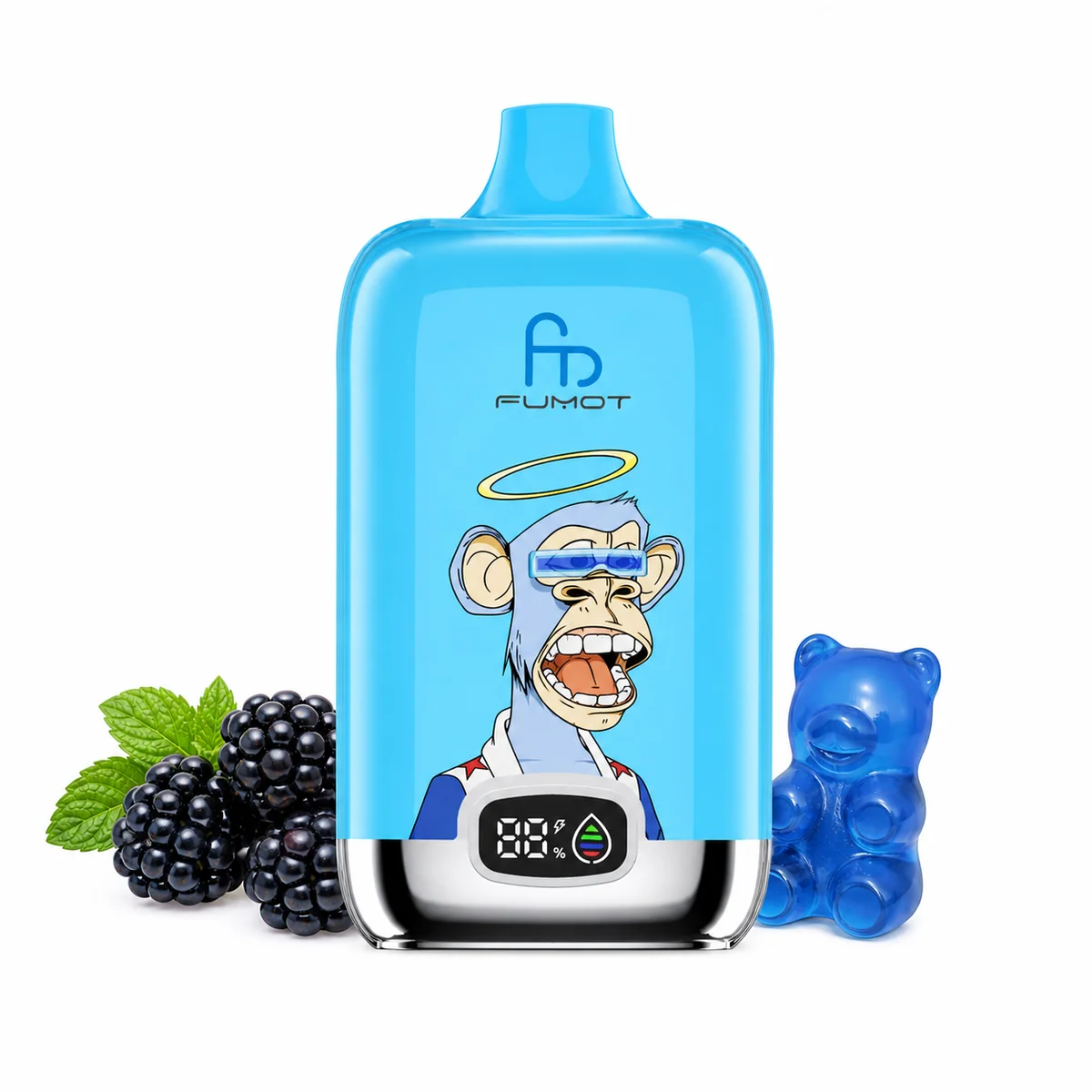 fumot-digital-box-12000-einweg-e-zigarette-blue-razz-gummy-bear image 1