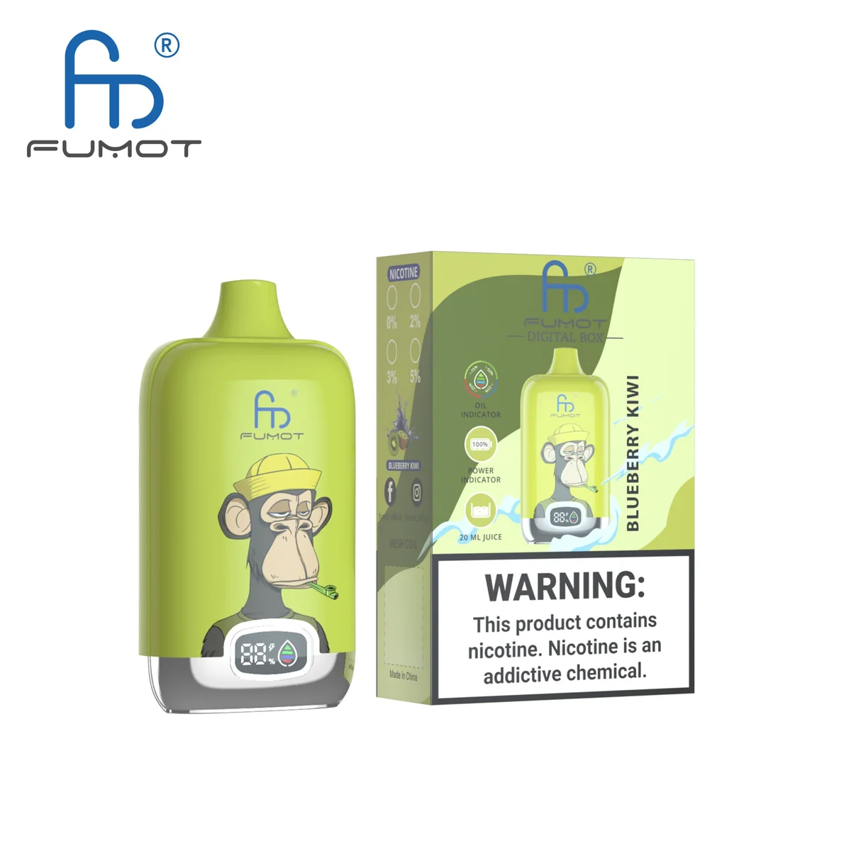 fumot-digital-box-12000-einweg-vape-blueberry-kiwi-12-000-puffs-20-ml image 2