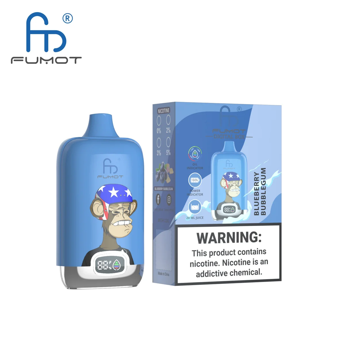 fumot-digital-box-12000-einweg-vape-blueberry-bubblegum image 2