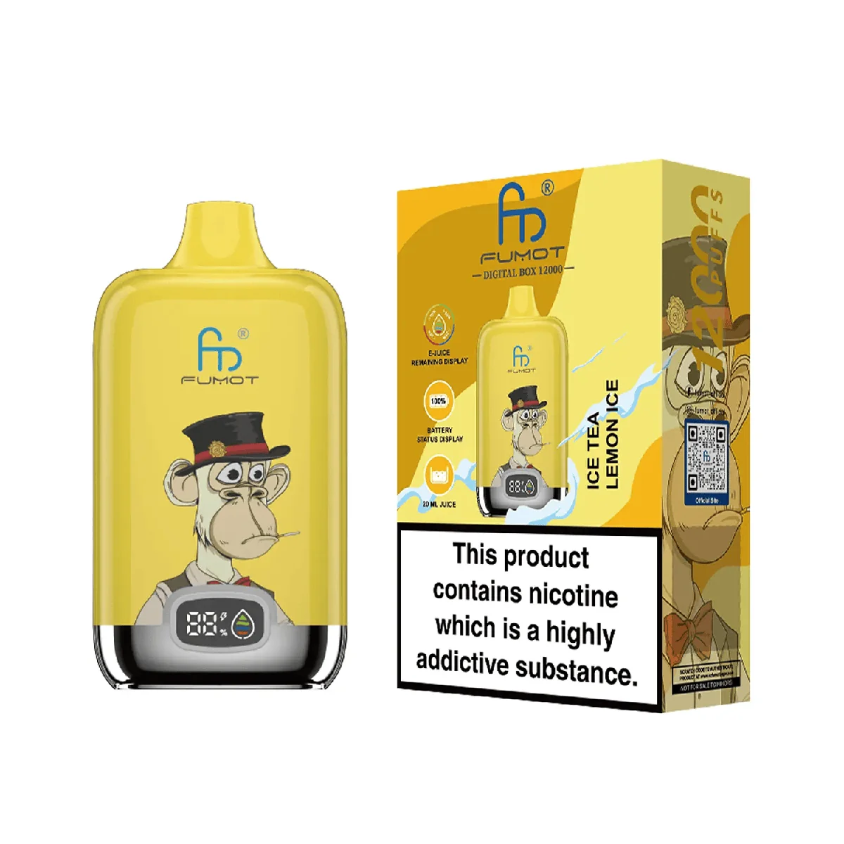 fumot-digital-box-12000-einweg-vape-ice-tea-lemon-ice-12-000-puffs-20-ml image 2