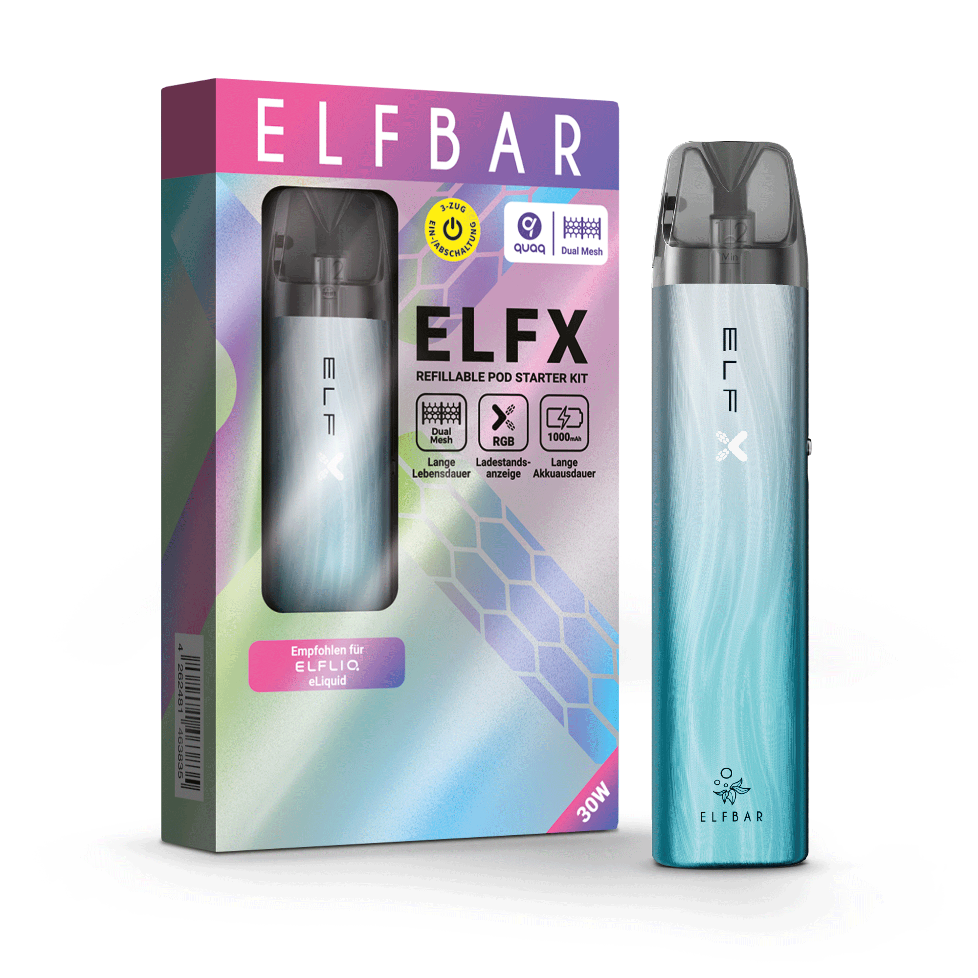 elfbar-elfx-kit-silver-blue-pod-system-30w image 2