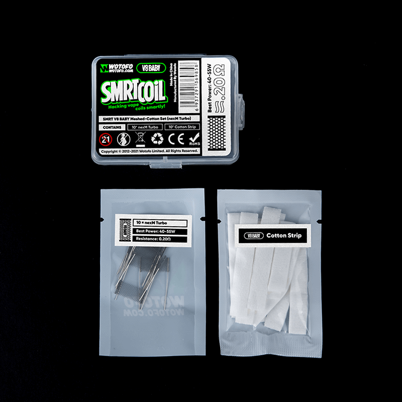 wotofo-smrt-v8-baby-mesh-cotton-set-coil-rebuild-kit image 6