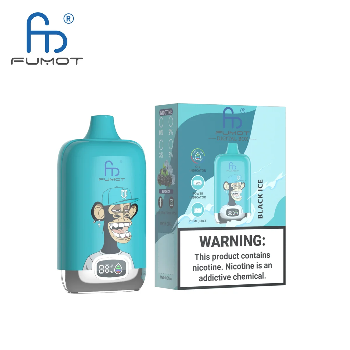 fumot-digital-box-12000-einweg-vape-black-ice image 2