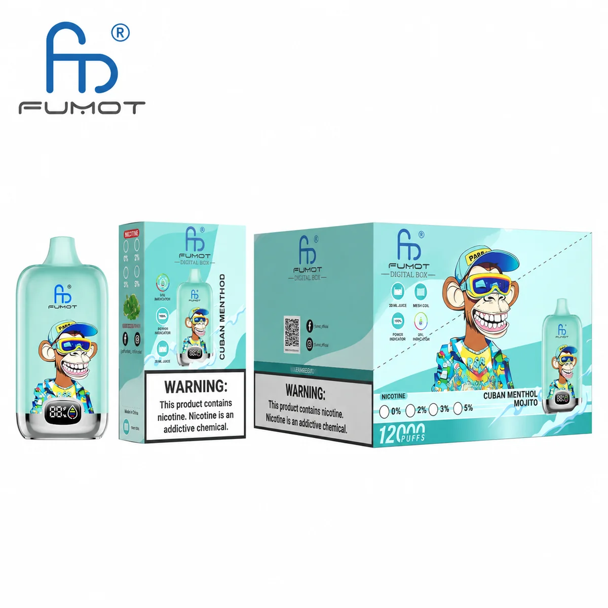 fumot-digital-box-12000-einweg-e-zigarette-cuban-menthol-mojito image 3